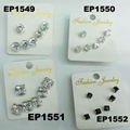 fashion glitter crystal stone zircon footprint stud earrings wholesale 6