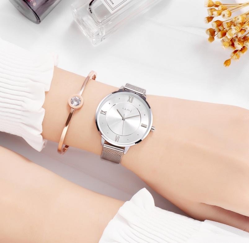 Japan Movt Fancy Ladies Slim Stone Quartz Wrist Watch Wy-142 5
