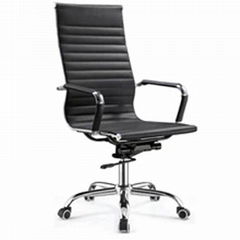 Best Selling High Back Tall Ribbed PU Leather Swivel Tilt Adjustable Executive E