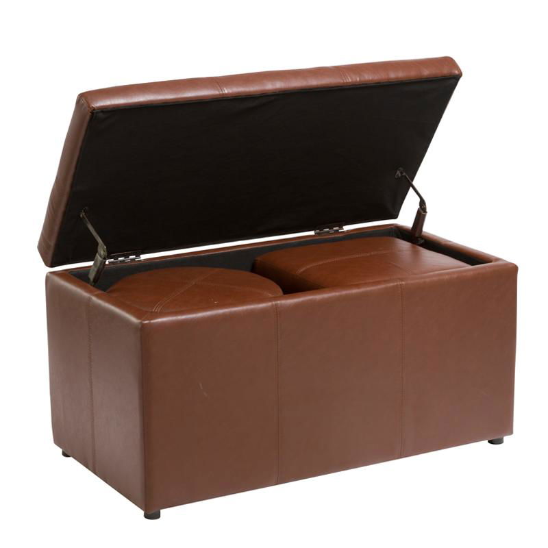 Leather Ottoman Chair Hotel Chair Restaurant Chair With Storage 2
