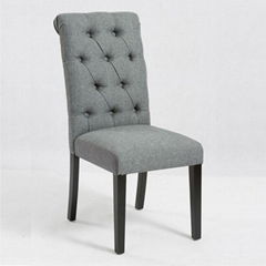 Buttoned Fabric Dining Chair Hotel Chair Restaurant Chair Solid Wood Chair