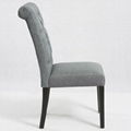 Buttoned Fabric Dining Chair Hotel Chair Restaurant Chair Solid Wood Chair 2