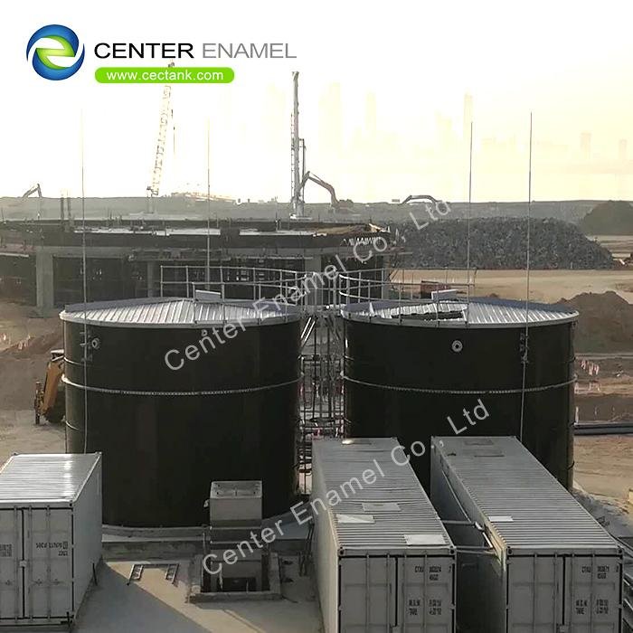Bolted steel sludge holding tank for the sewage treatment plant