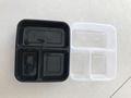 three compartments disposable plastic food box 100ml 1