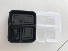 three compartments disposable plastic food box 100ml