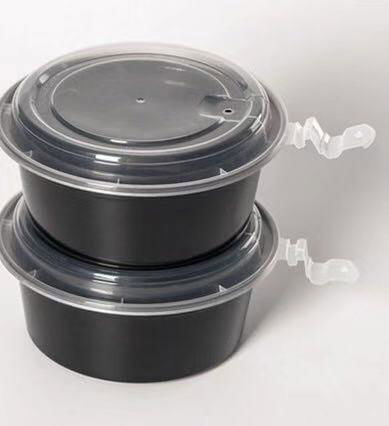 disposable plastic food box American  type round with buckle 1000ml