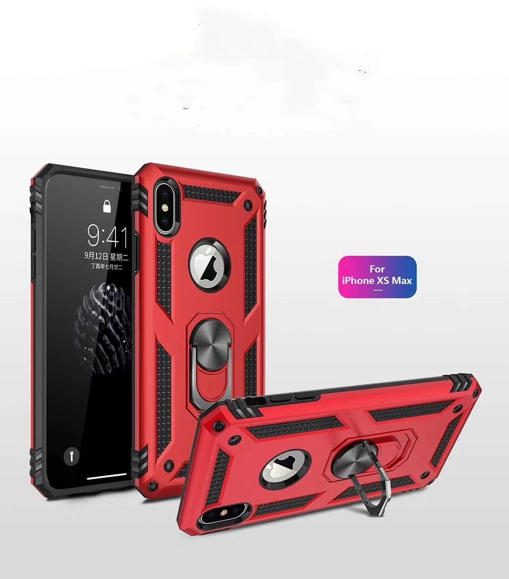 For IphoneXS  Iphone7/8 Back Cover 360 Degree Ring Bracket Hard Armor Case  4