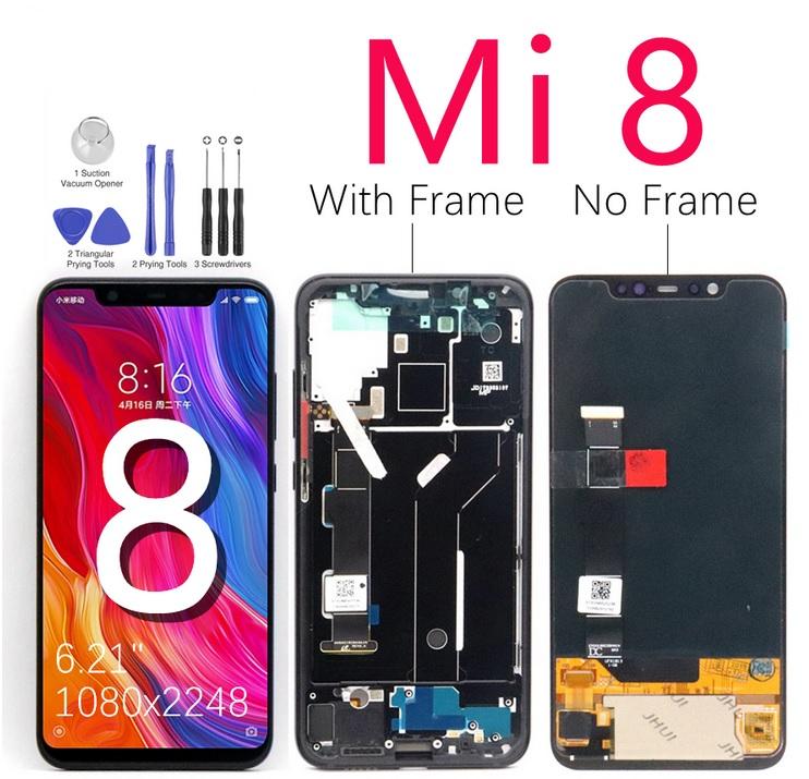 Xiaomi Mi 8 LCD Display  Screen Replacement  with Frame without Frame  1