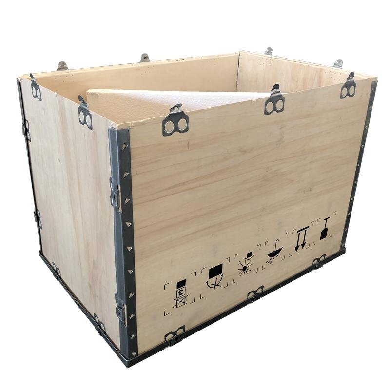  collapsible 6pcs plywood box with steel strip 2