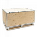 Custom collapsible wooden plywood storage box with steel strip 3