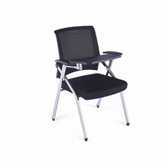mesh back fabric seat training room chair with writing pad