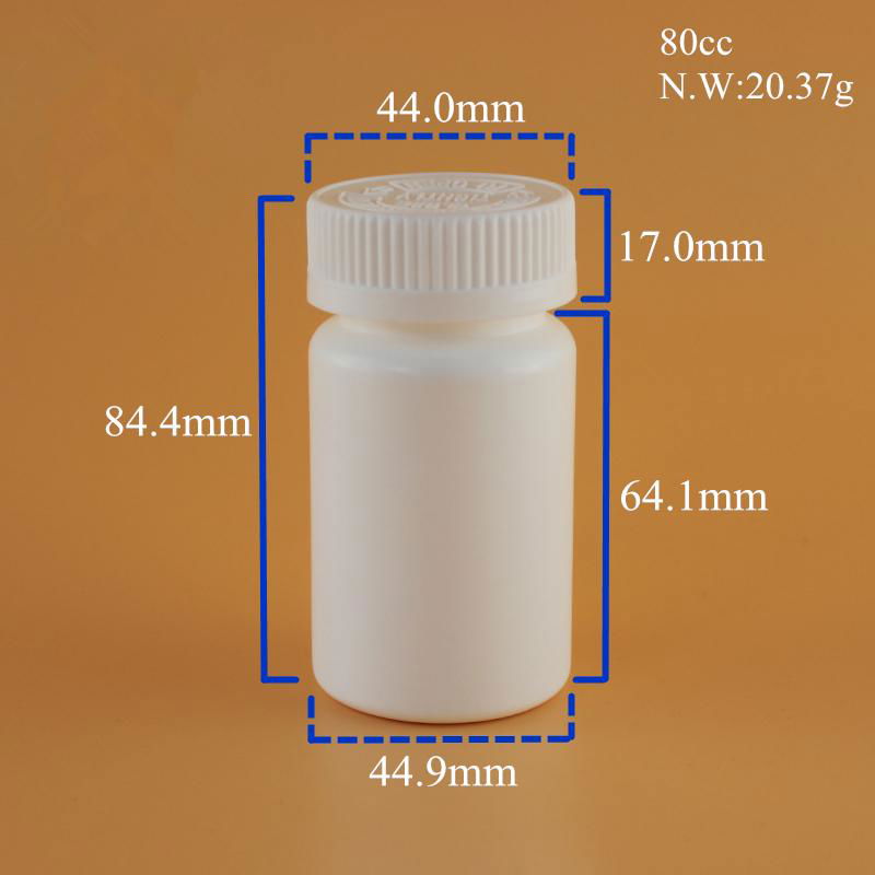 Pharmaceutical Plastic Medicine white Capsule Tablet Bottle With Cap