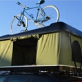 fiberglass shell car roof tent with rack 1