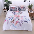 White Dream catcher Bedding Set  Feathers Duvet Cover set 2