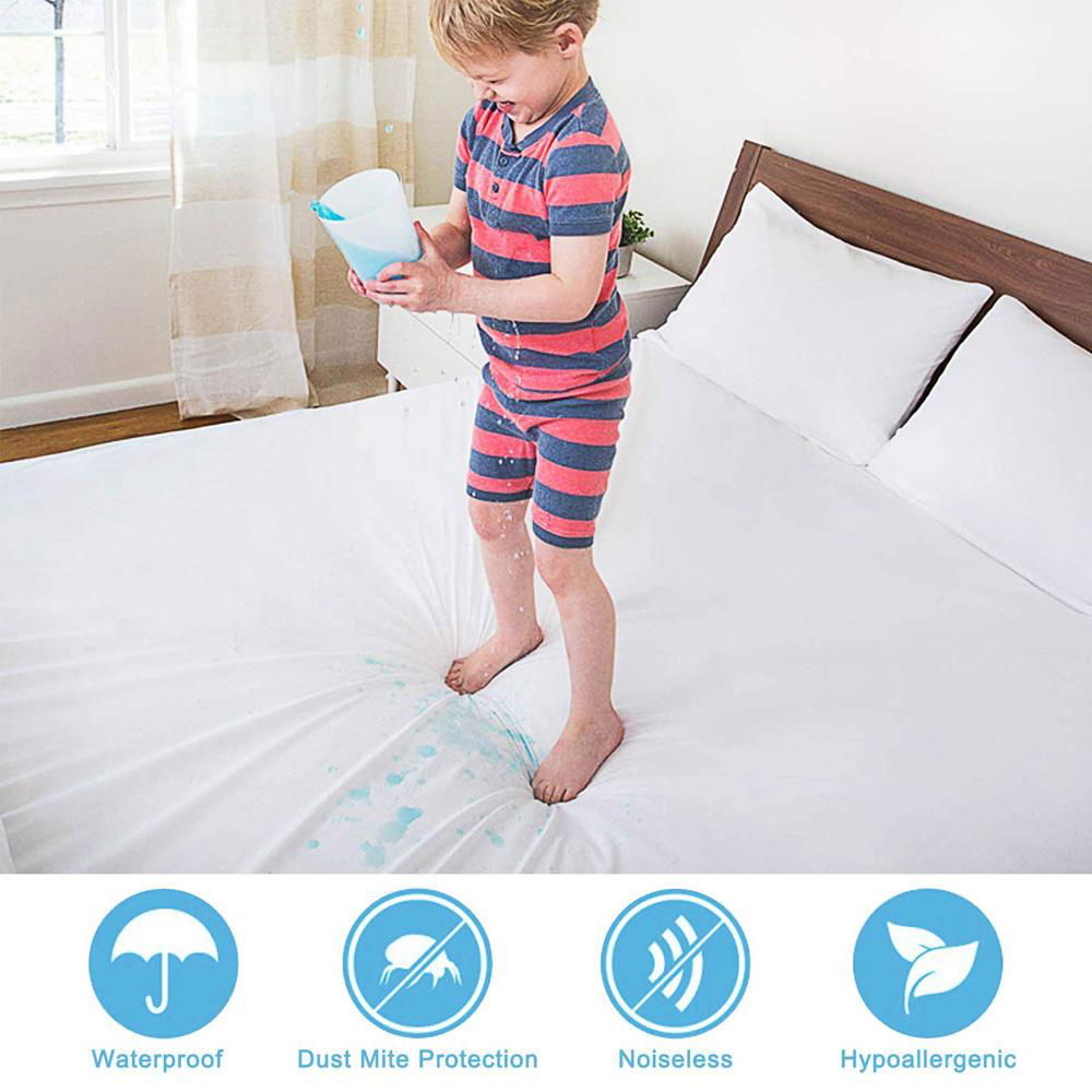  Zippered Anti Mite Mattress Cover Waterproof Mattress Protector Bed Sheet  2