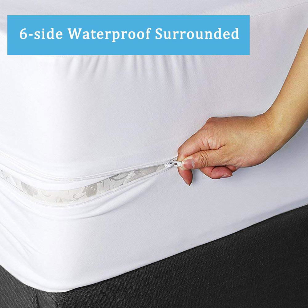  Zippered Anti Mite Mattress Cover Waterproof Mattress Protector Bed Sheet  3