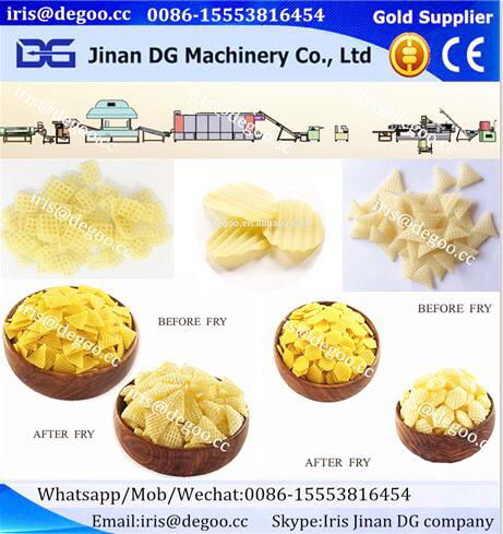 3d 2d fried slanty chips pellet snack food production line 2