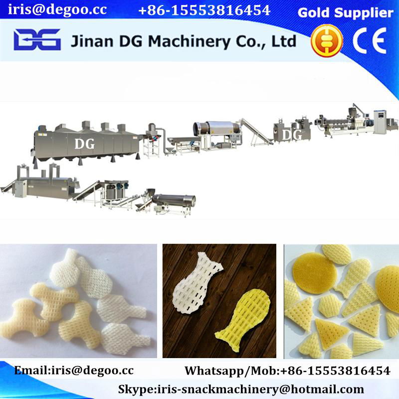 3d 2d fried slanty chips pellet snack food production line 3