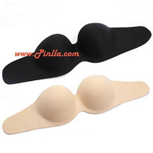 Pinlla Lingerie sticky adhesive bra cups with soft fabric mateiral and silicone  2