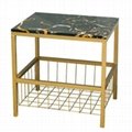 high quality Deluxe Marble Top End Side Table with Metal Storage Basket