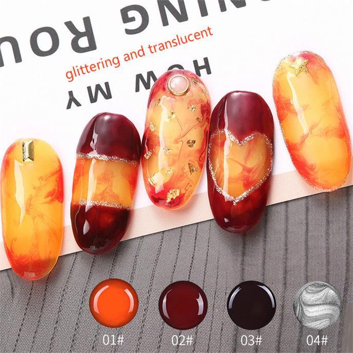 Glass Amber Nail Gel Polish Soak Off UV Painting Gel Gradual Changing Nail Art