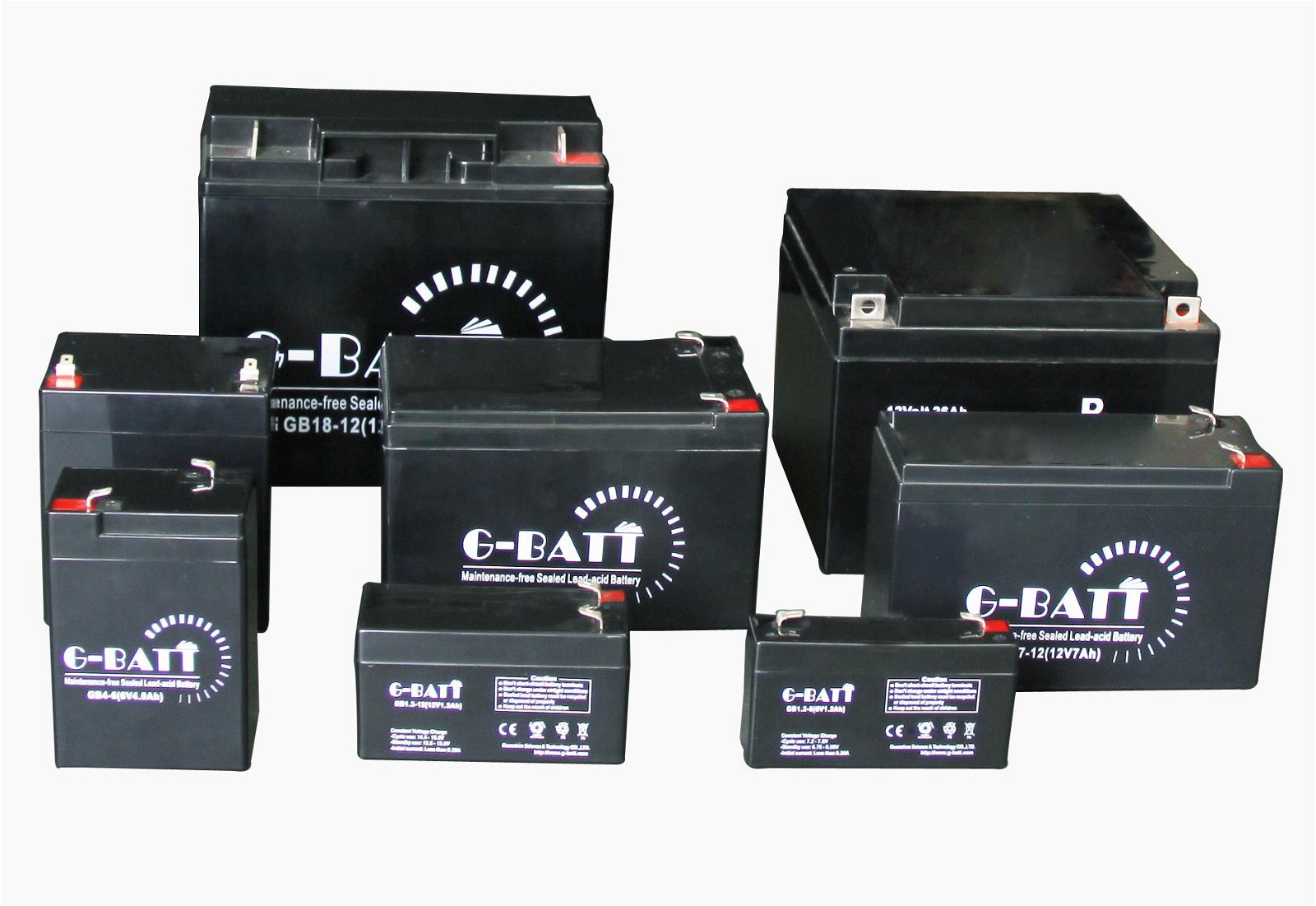 Sealed rechargeable lead-acid battery with 12V24Ah 3