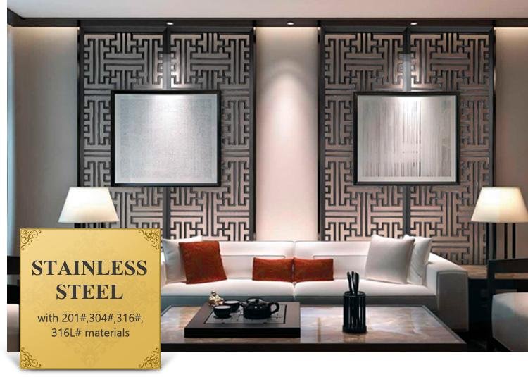 Background wall decoration with hotel color stainless steel wall panel 2