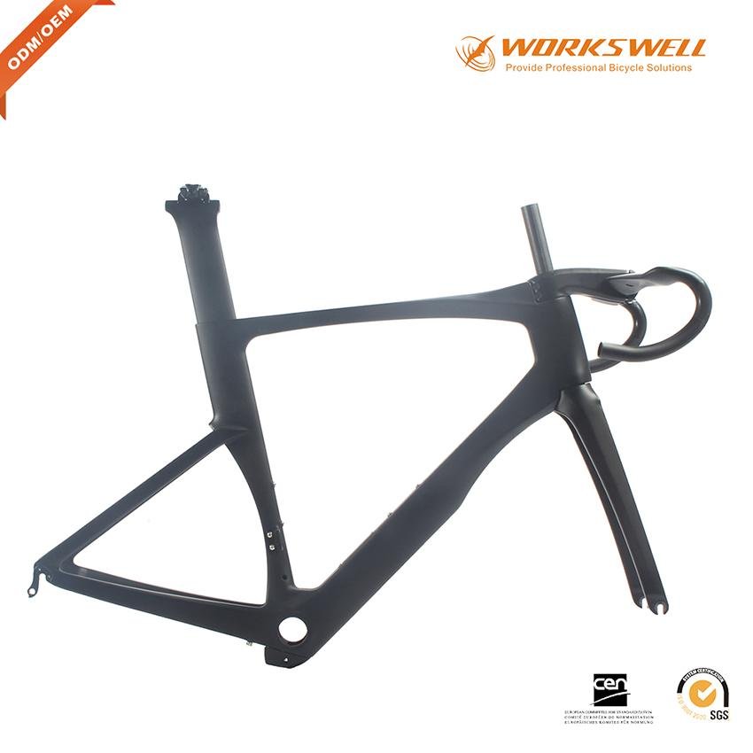 Monocoqe Carbon AERO Road Bike Frame+Fork+Seatpost+Clamp+Headset+Handlebar 