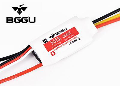     BGGU 12A ESC 1-3s Lipo 5V/1A BEC RC Brushless Speed Controller for RC Aircra