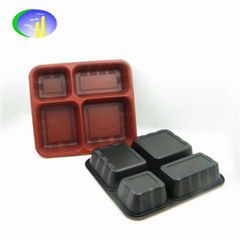 Guangzhou factory outlet disposable 3 divided plastic fastfood container