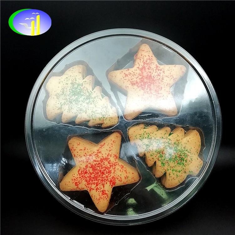 Transparent PET cookies box biscuit plastic packaging 