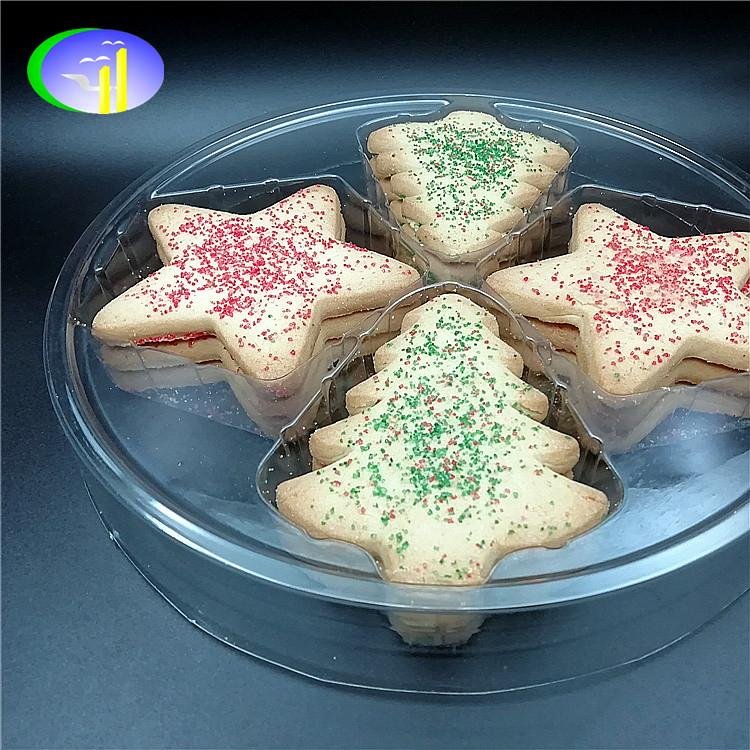 Transparent PET cookies box biscuit plastic packaging  2