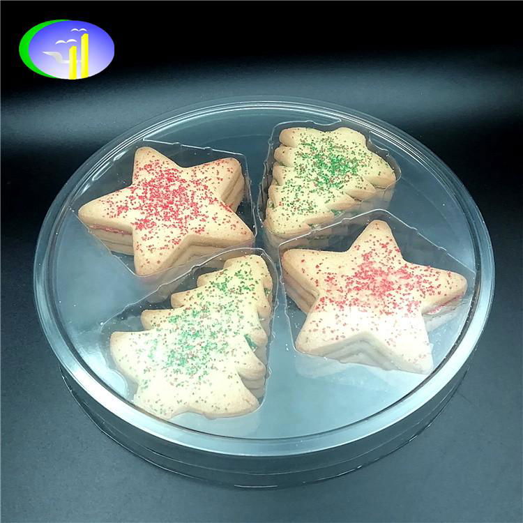 Transparent PET cookies box biscuit plastic packaging  5