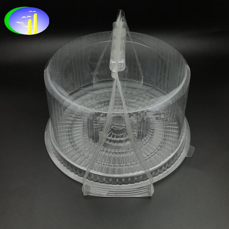 New design universal birthday cake clear PET container with handle  2