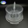 New design universal birthday cake clear PET container with handle 