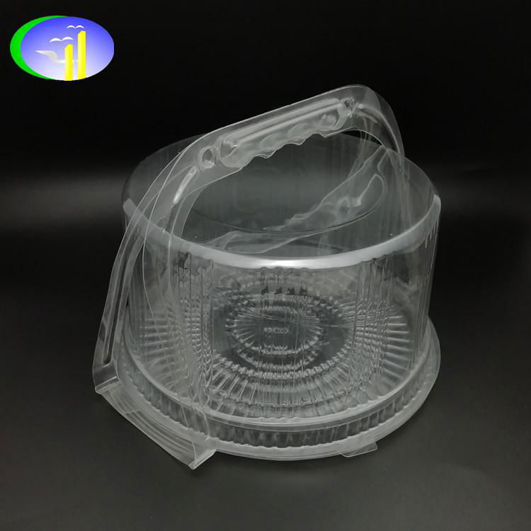 New design universal birthday cake clear PET container with handle  3