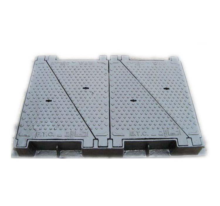 EN124 D400 Cast Iron Double Sealed Triangular Ductile Iron Manhole Cover  Frame 2