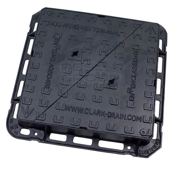 EN124 D400 Cast Iron Double Sealed Triangular Ductile Iron Manhole Cover  Frame 3