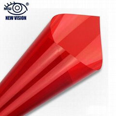2 ply pet self-adhesive red color size 1.52*30m building glass film