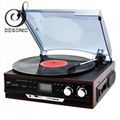 2019 classic vinyl record gramophone usb SD play&record &Cassette, AM FM radio 3