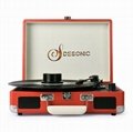 2019 popular Portable suitcase turntable record player with rechargeable battery 2