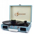 2019 popular Portable suitcase turntable record player with rechargeable battery 3