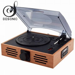 2019 best sale classic wooden turntable record player antique gramophone 