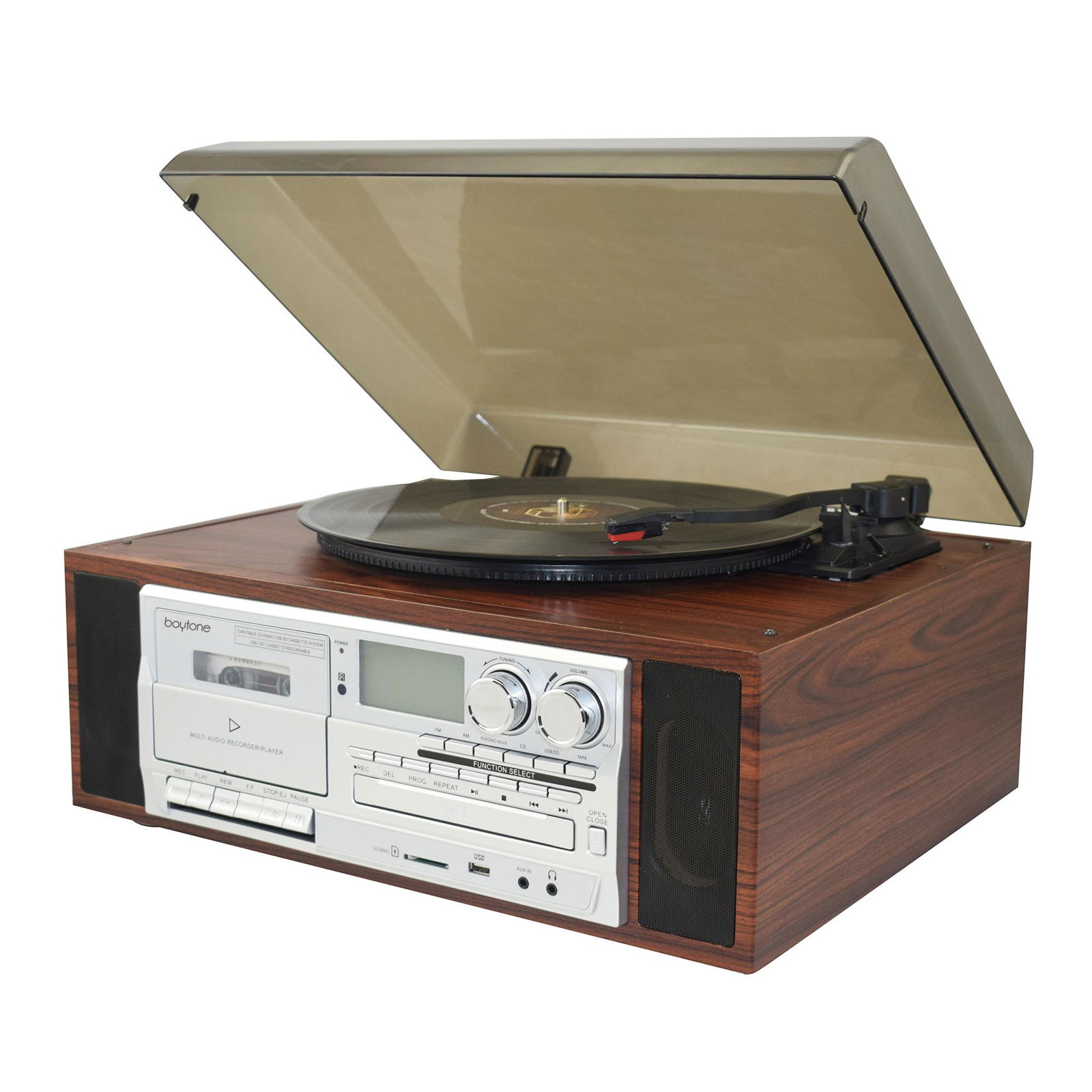 Full Size All in one Auto Return turntable vinyl record gramophone