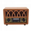 factory supply nostalgic wooden radio antique design with USB SD play& recording 1