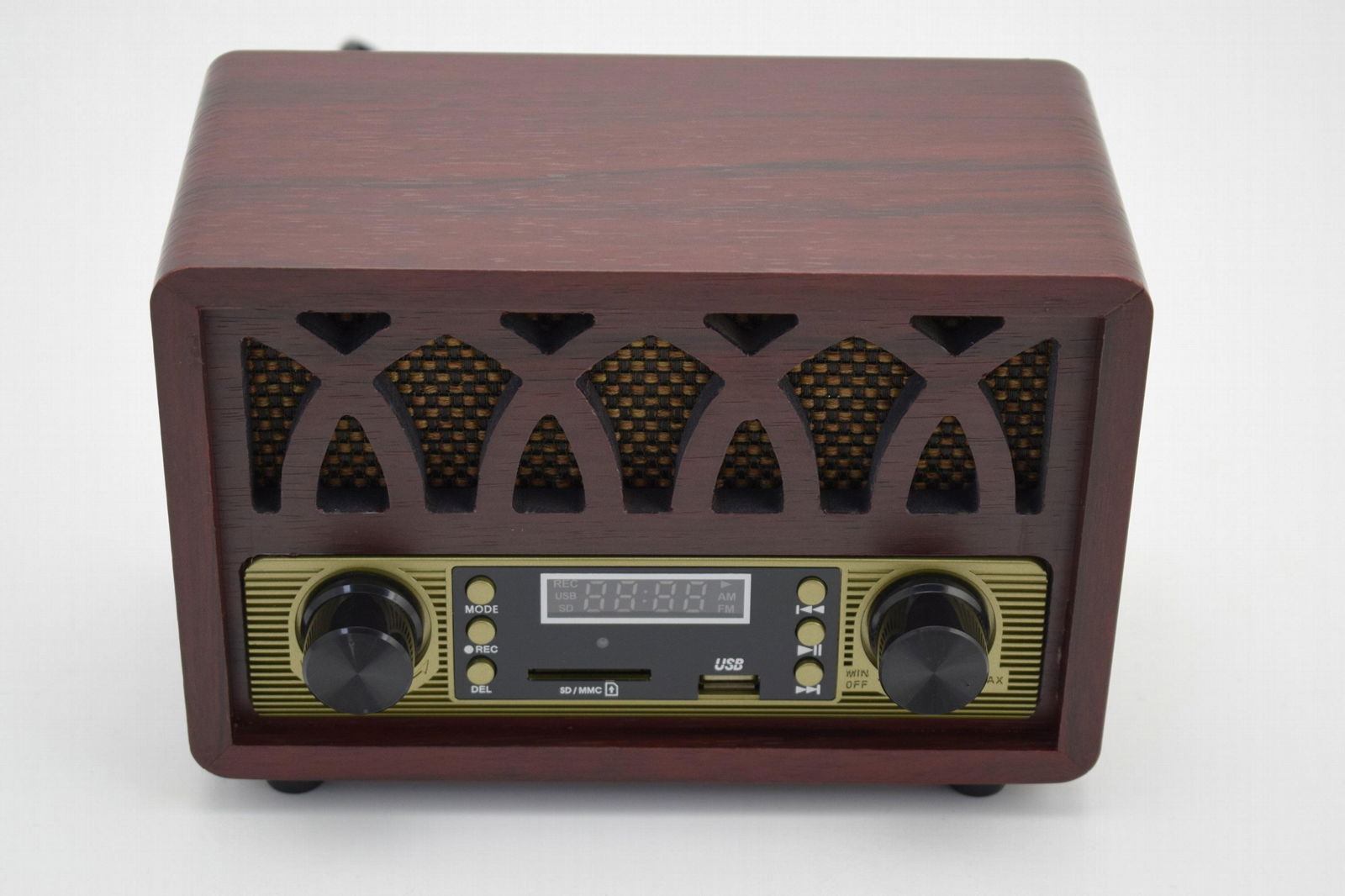 factory supply nostalgic wooden radio antique design with USB SD play& recording 2