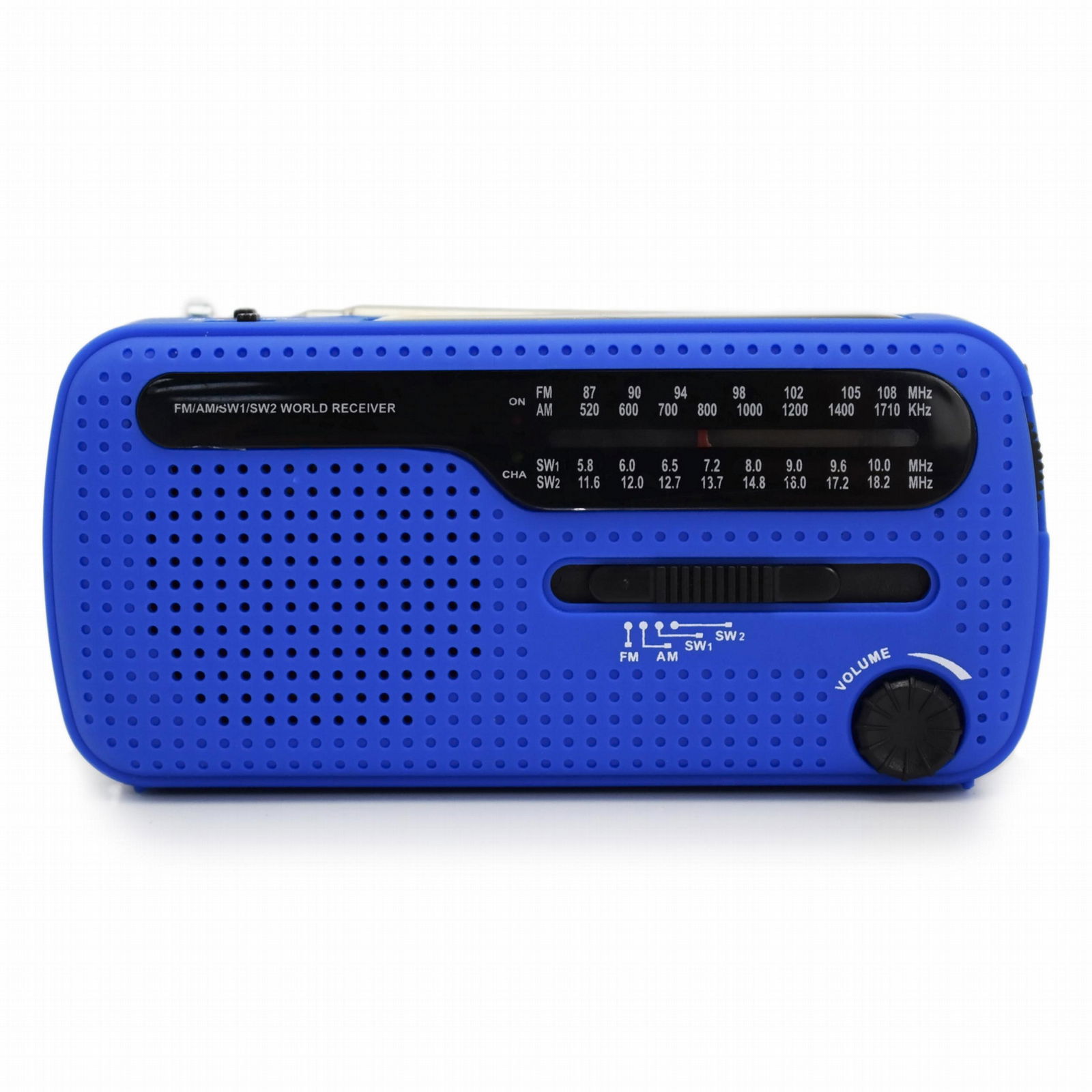 Dynamo&Solar Powered Pocket Radio with FM/Am/Sw1/Sw2, Emergency Light and Mobile 3