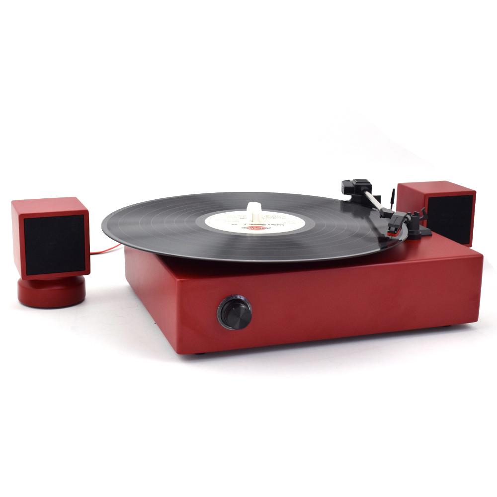 mini bluetooth gramophone record player vinyl turntable with external speakers 2