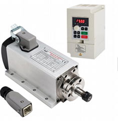 1.5 kw 110V Square High Speed Square Air Cooled Spindle Motor and 1.5kw inverter