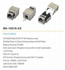 90度网络模块cat5e cat6 cat6a FTP